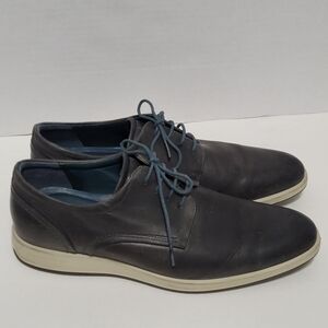 Ecco Men's Dark Gray/Navy Leather Comfort Shoes Sz 45 US Sz 11 - 11.5